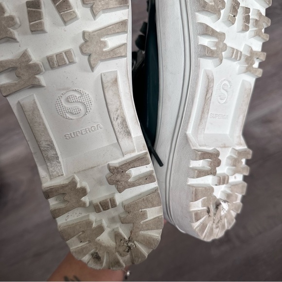 ALEXA CHUNG x Superga Patent Leather High Top Sneakers In Forest Green Size 7.5 - Picture 14 of 14